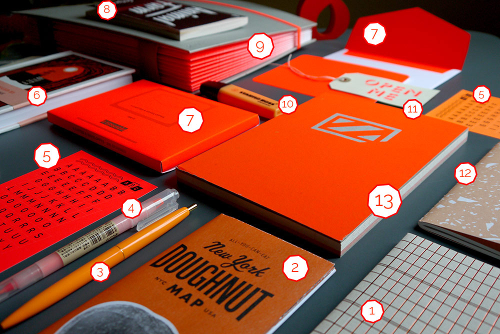 A selection of Orange Stationery