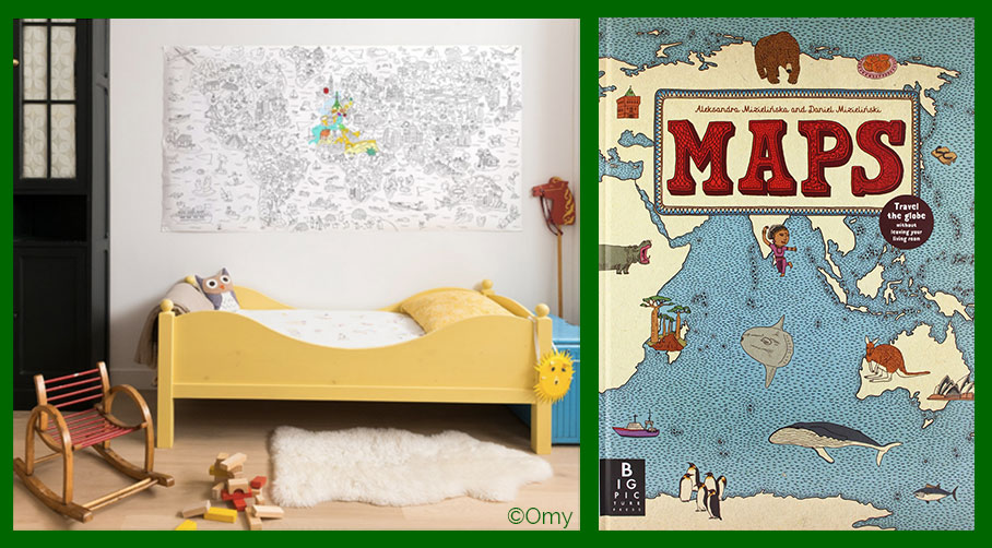 Maps for kid: coloring roll and Maps book