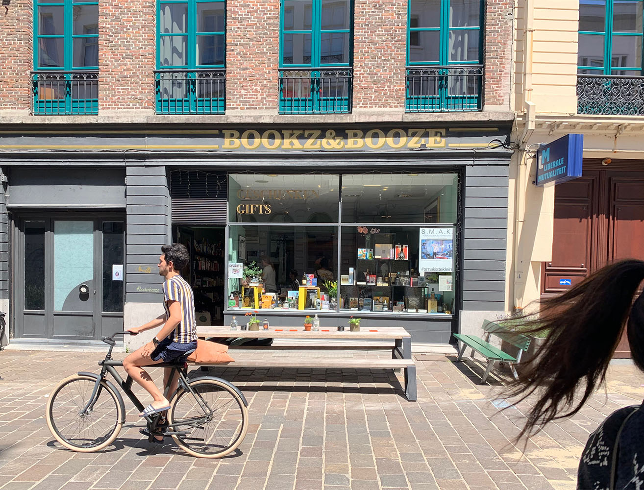 Books and booze store in Ghent